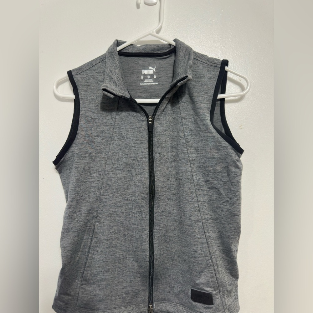 Puma Gray Sleeveless Zip-Up Vest Golf Vest